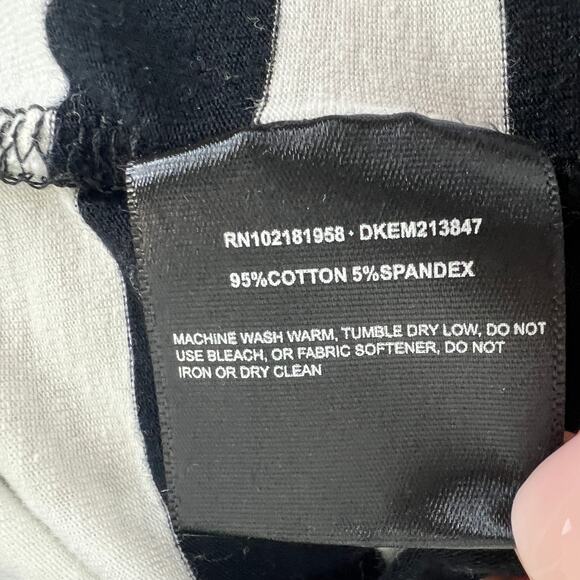 Dolls Kill x Emily the Strange Tee Black White Stripe Cotton Blend Short Sleeve - Picture 8 of 8